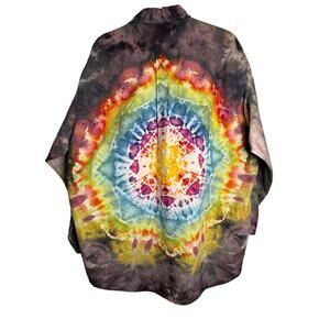 Rare VTG Ralph Lauren Yarmouth Tie Dye Oxford Shirt L XL Psychedelic Festival